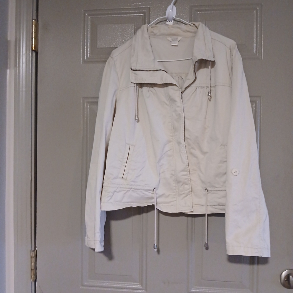 Christopher & Banks Woman Jacket Long Sleeve/Roll Up Size L